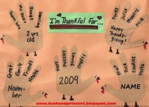 arte com pés e mãos - Carimbagem II Thankful_Turkey_Hands-Thanksgiving-Craft-300x215