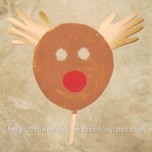 com as mãos e com os pés Paper_plate_Rudolf_Mask-300x300