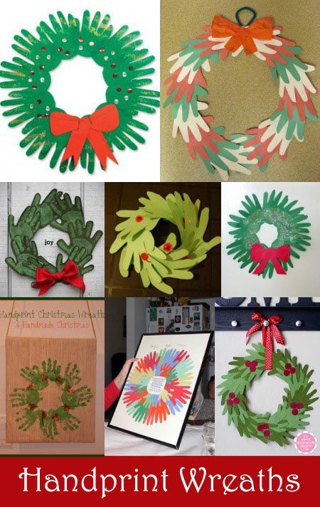 Com as mãos e com os pés - III Handprint-Wreath-Crafts-for-Kids