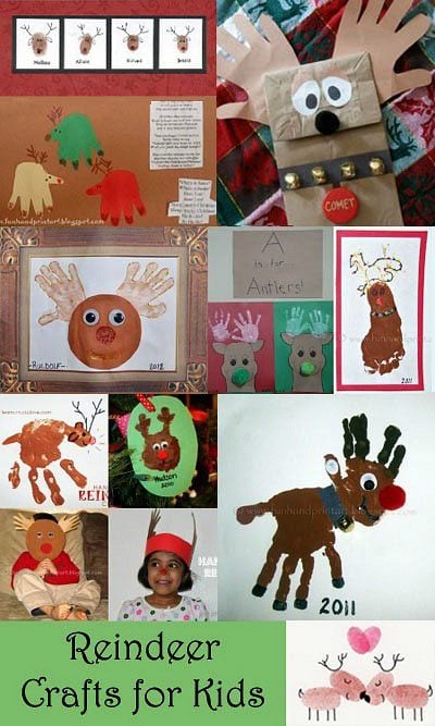 Com as mãos e com os pés - III Handprint-reindeer-crafts-2