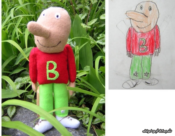 بين الواقع و الخيال | دمى بتصميم ~ الاطفال~  Childrens_drawings_become_stuffed_toys_640_12