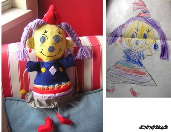 بين الواقع و الخيال | دمى بتصميم ~ الاطفال~  Childrens_drawings_become_stuffed_toys_640_18