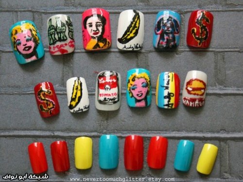 لأحلى صبايا الرسم بالمناكير .. عن جد روووع Andy_Warhol_nails