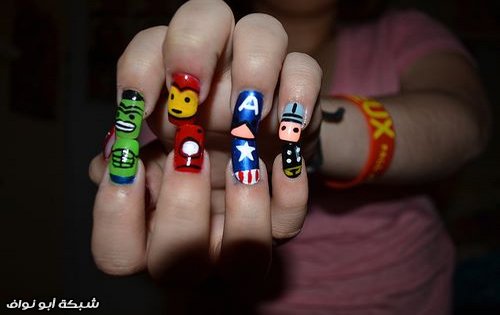 لأحلى صبايا الرسم بالمناكير .. عن جد روووع Avengers_nails