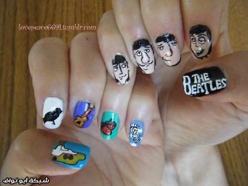 لأحلى صبايا الرسم بالمناكير .. عن جد روووع The_Beatles_nails