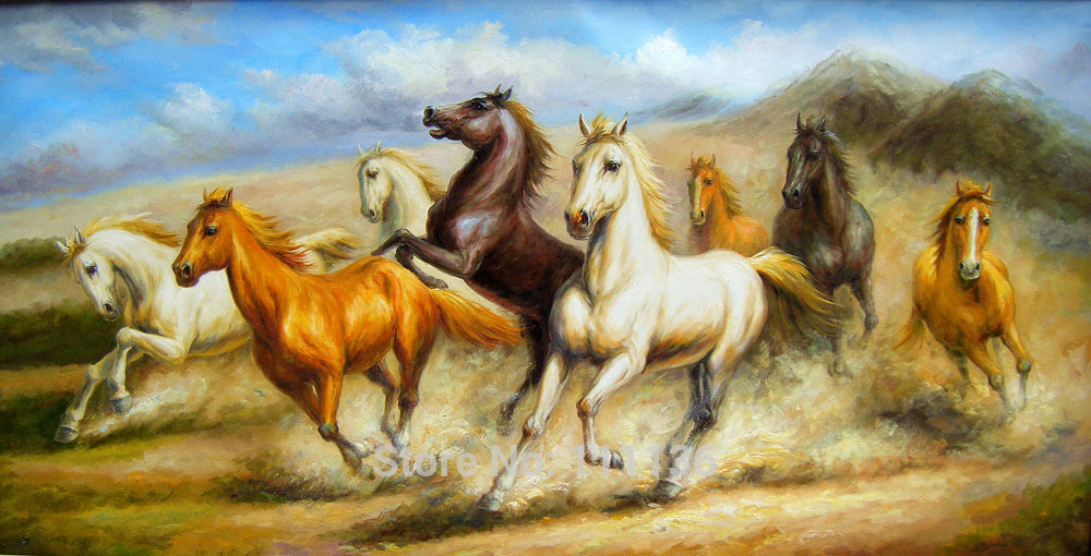 الخيول و الطبيعة مع الألوان الزيتية Free-shipping-museum-quality-100-handpainted-many-font-b-racing-b-font-horse-oil-painting-on