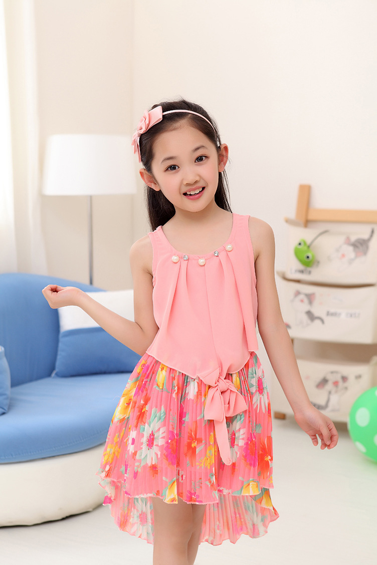 ازياء بنوتات New-Cute-Style-Summer-Dress-girls-2015-Child-Wear-Princess-Dress-Beautiful-Floral-Dress-For-Girl