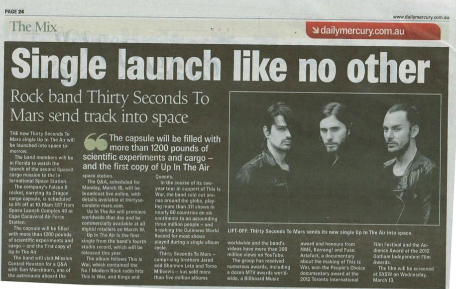 MARS in the Daily Mercury, AUSTRALIA