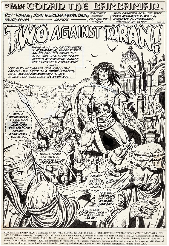 Conan the Barbarian #29 Complète story 20 par John BUSCEMA et Ernie CHAN Conan-the-Barbarian-29-Complete-20-Page-1-Story-Two-Against-Turan-John-Buscema-and-Ernie-Chan-as-Ernie-Chua-