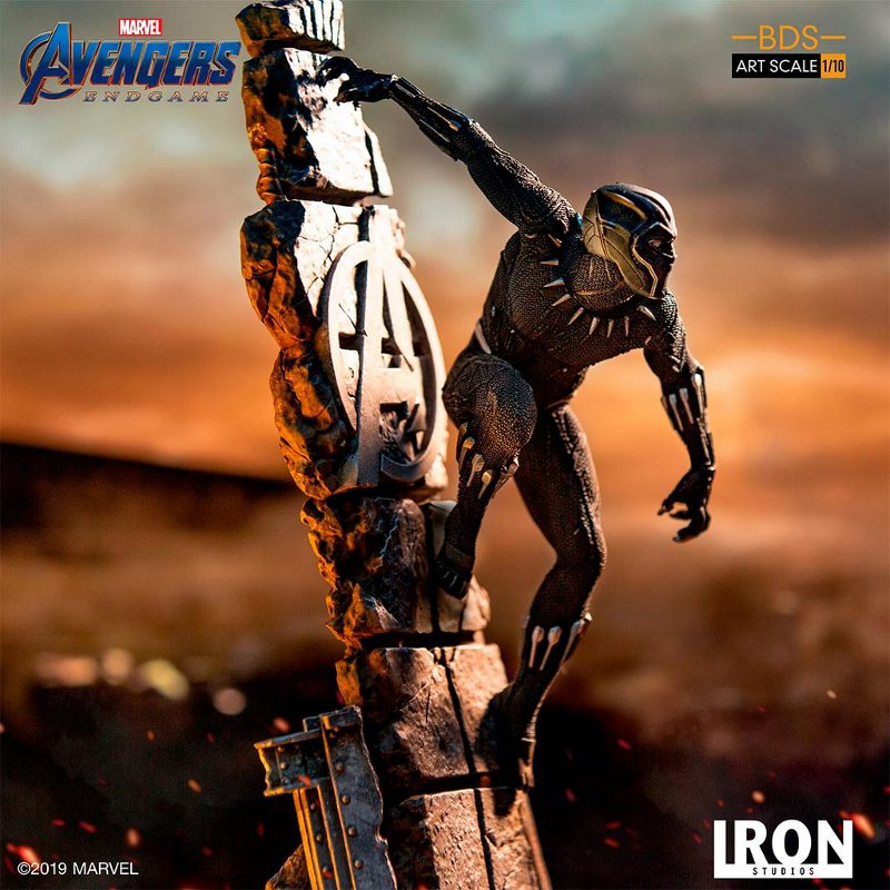 IRON STUDIOS : Avengers: Endgame – Black Panther Battle Diorama Statue Black-Panther-Iron-Studios-005