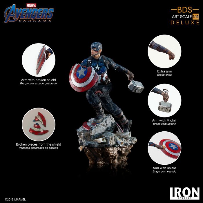 IRON STUDIOS : Avengers: Endgame – Captain America Battle Diorama Statue Endgame-BDS-Captain-America-Statue-020