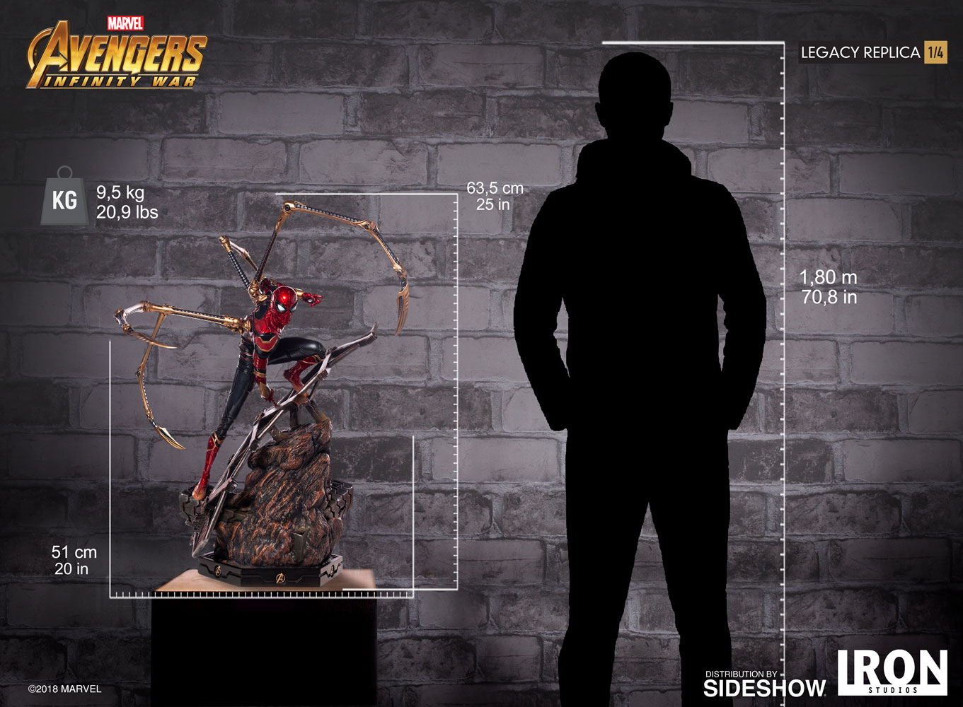 IRON STUDIOS: IRON SPIDERMAN Infinity war Legacy replica 1/4 scale -iron-spider-man-statue-iron-studios-24