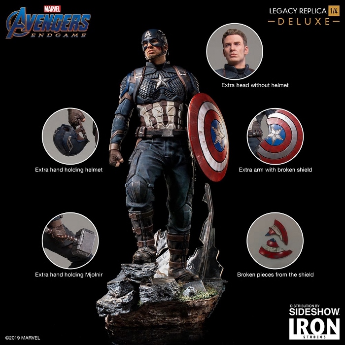 IRON STUDIOS - Captain America (Deluxe) 1/4 statue Captain-America-Deluxe-Iron-Studios-20