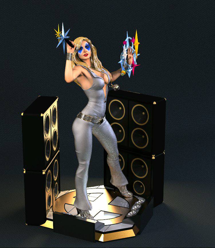 Dazzler "Showtime" statue par Tiger J Customs Dazzler-TigerJCustom-1