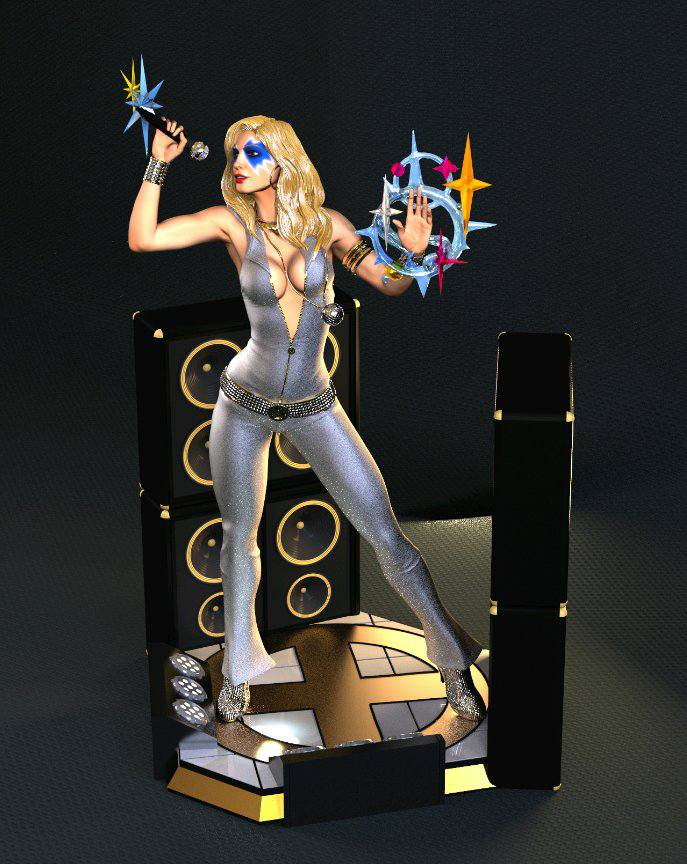 Dazzler "Showtime" statue par Tiger J Customs Dazzler-TigerJCustom-5