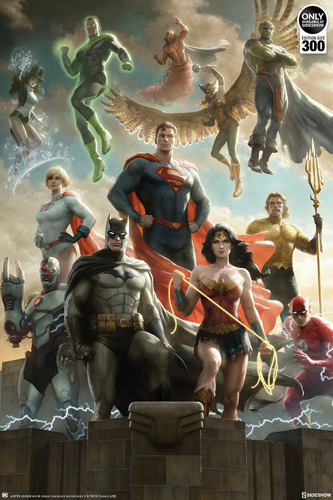 THE JUSTICE LEAGUE Premium art print Dc-comics-the-justice-leaguefine-art-print-sideshow-500332-01