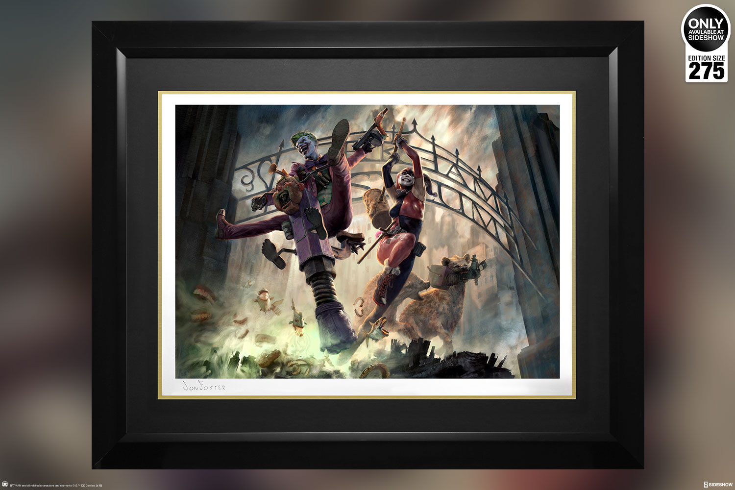 THE JOKER & HARLEY QUINN (Arkham Asylum Breakout) Premium art print The-joker-and-harley-quinn-arkham-asylum-breakout-fine-art-print-sideshow-500467-01