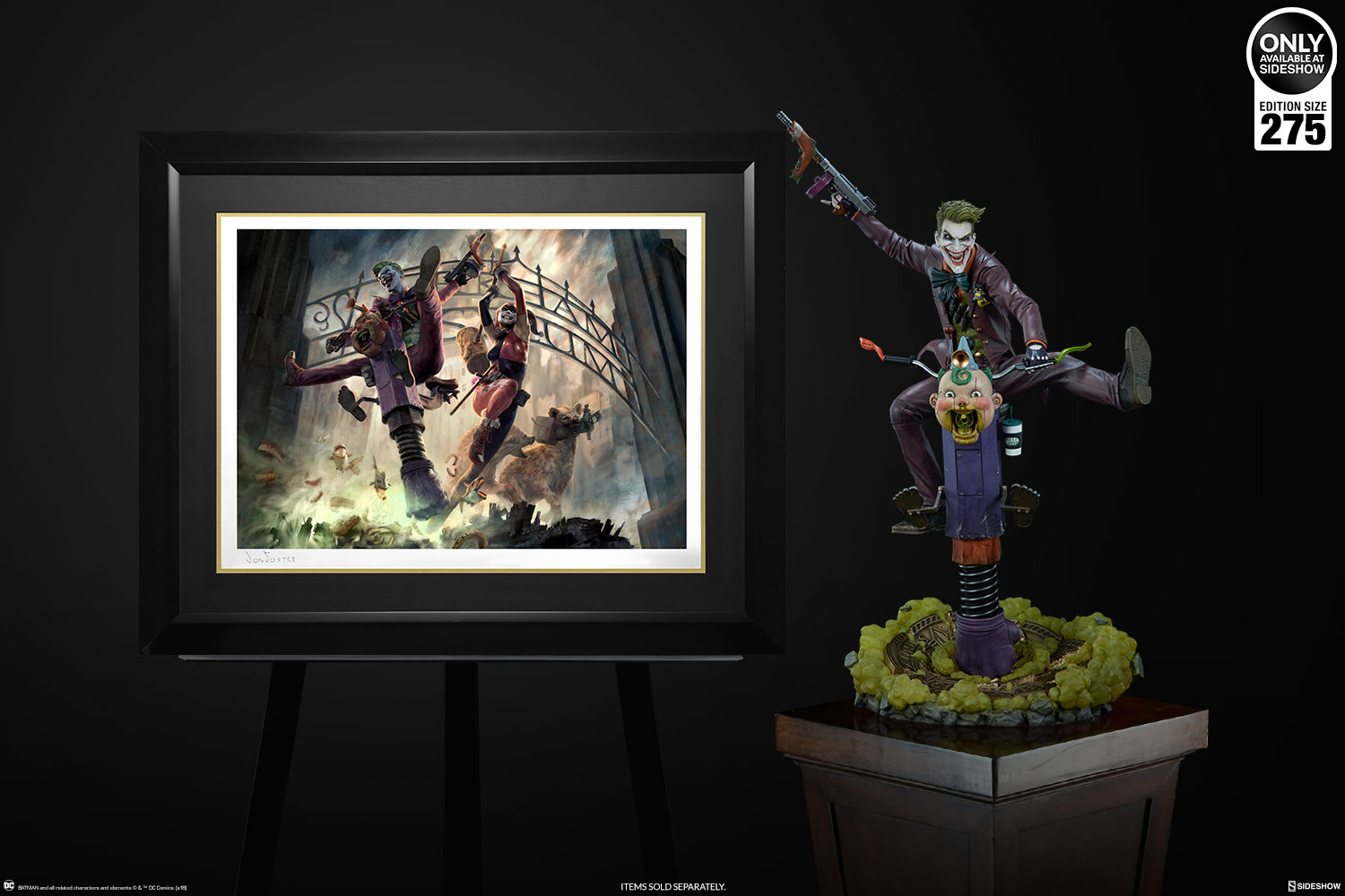 THE JOKER & HARLEY QUINN (Arkham Asylum Breakout) Premium art print The-joker-and-harley-quinn-arkham-asylum-breakout-fine-art-print-sideshow-500467-08