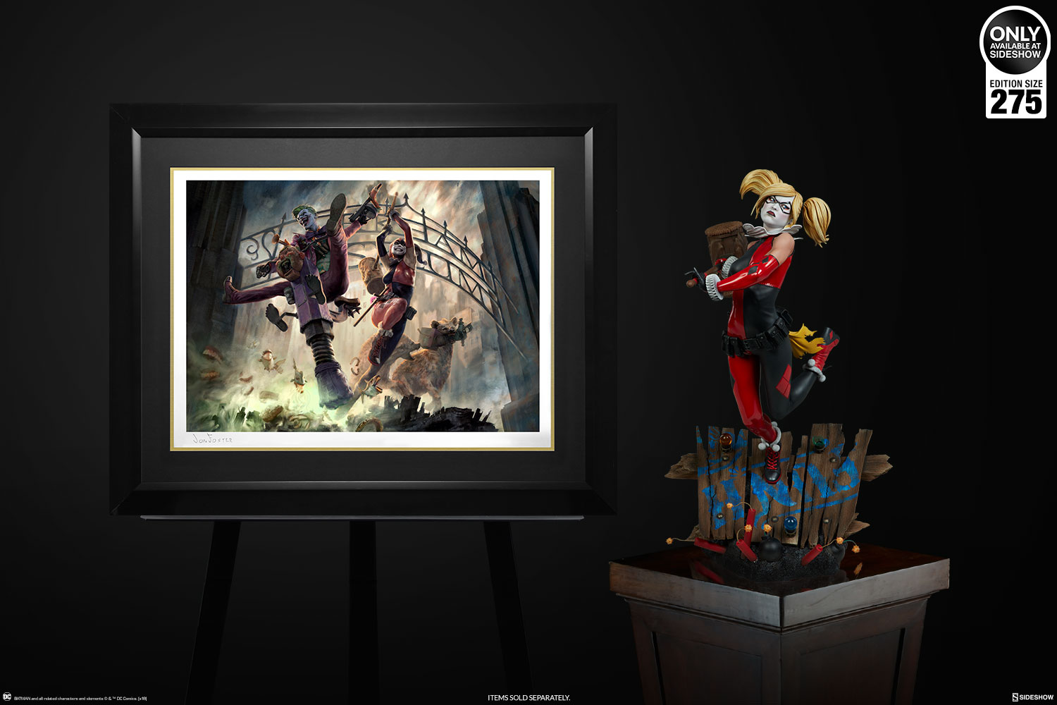 THE JOKER & HARLEY QUINN (Arkham Asylum Breakout) Premium art print The-joker-and-harley-quinn-arkham-asylum-breakout-fine-art-print-sideshow-500467-09