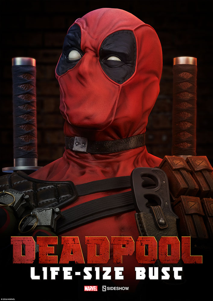 DEADPOOL Life Size Bust  Deadpool-life-size-bust-sideshow-01