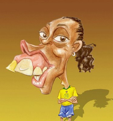 Les joueurs sont ....LOL Ronaldino-caricature