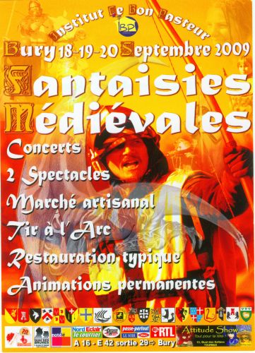 fantaisies medievales de Bury 18 19 et 20 septembre 2009 Affichebury2009