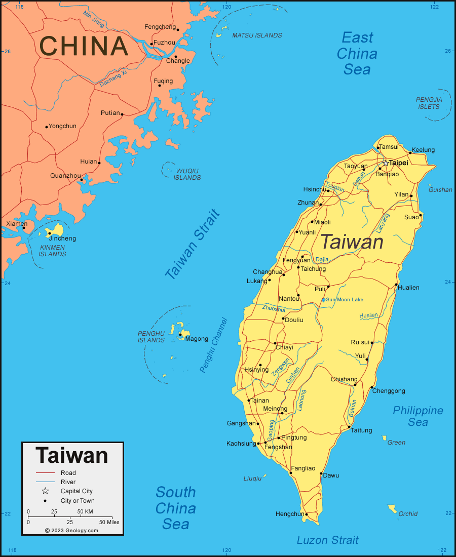 Mapa Mundo Portugus Taiwan-map