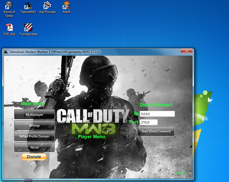 Call of Duty Modern Warfare 3 Coop a Multiplayer  online (TeknoGods MW3 Loader v2.7.1.2 / 3) TeknoGods%202.7.1.3