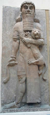 گلگامش (جلجامش ) وباللاتينية: Gilgamesh) Gilgamesh_louvre