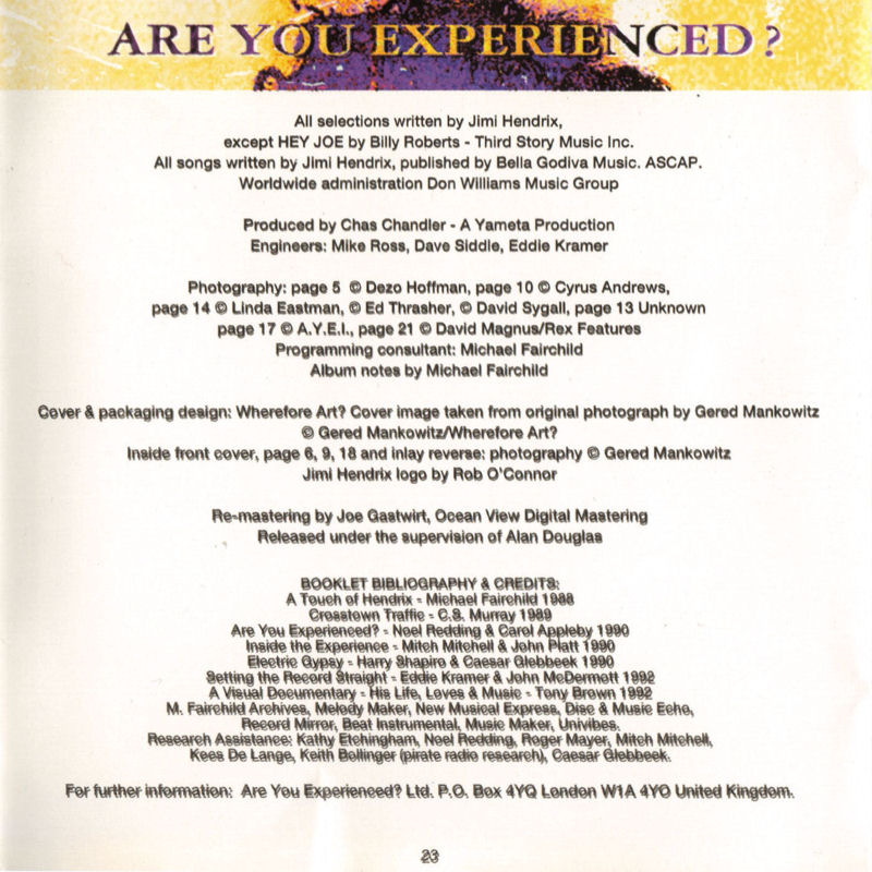 Discographie : Compact Disc   - Page 2 AreYouExperiencedPolydor521036-21993ADDlivret23_zps8ac96079