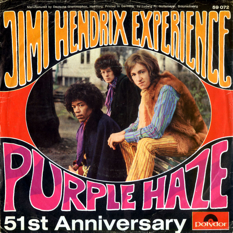 Discographie : 45 Tours : SP,  EP,  Maxi 45 tours 1967%20Polydor59072-PurpleHaze-51stAnniversaryFront