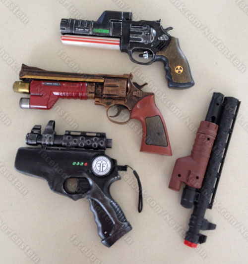 GirlyGamer / Nerfenstein cosmetic blaster mods Nerf-mod-recycling-blaster-pistols