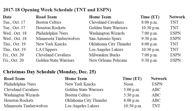 Vesti iz NBA lige - Page 6 Schedule