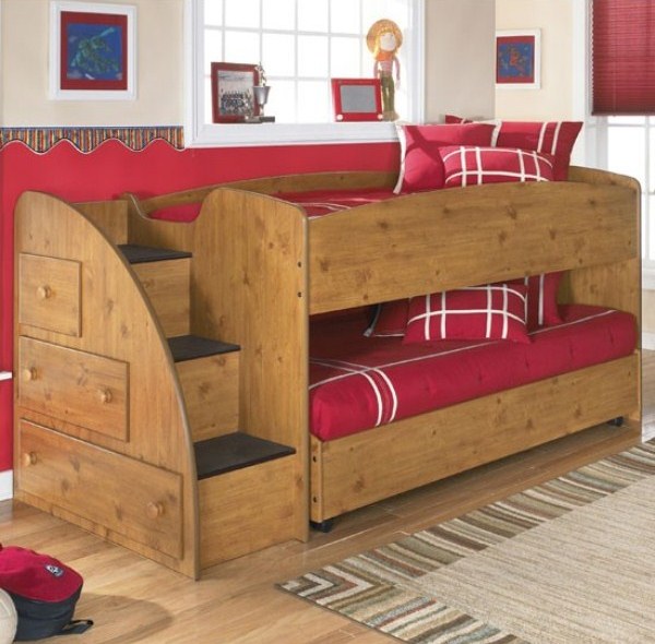 Bedroom Collection that Brings the Rustic Country Style to Your Home Stages-Twin-over-Twin-Loft-Caster-Bed-3