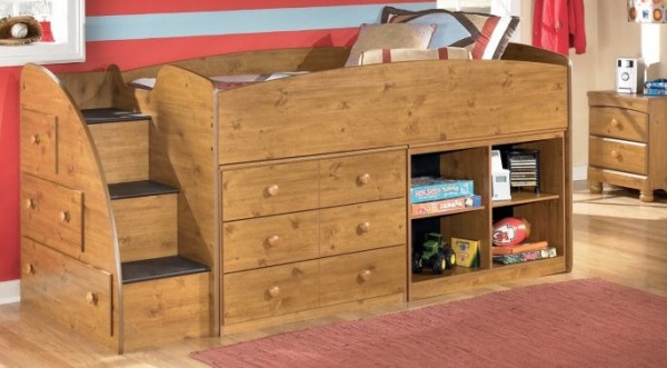 Bedroom Collection that Brings the Rustic Country Style to Your Home Stages-Twin-over-Twin-Loft-Caster-Bed-4