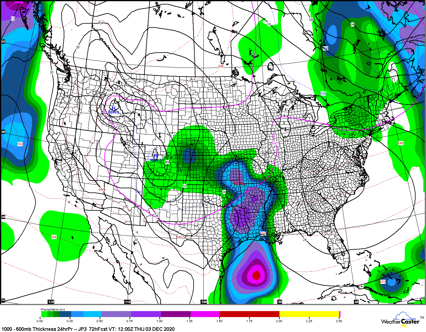 Sunday, January 18th Rain Storm CONUS_JMA_1000-500_SLPTHKPRP_72HR