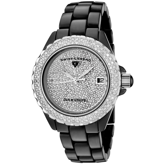 افخم تصميمات الساعات المرصعة بالماس لعام 2015  _722630922810_Swiss_Legend_Womens_Karamica_Watch__Black_Ceramic_Band_Pave_White_Diamond_Encrusted_Dial_SL-20052-WBKS