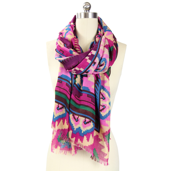 مجموعة من الوشاحات خفيفة و مزركشة متماشية مع فصل الربيع 632963361784%09In-Things-Ikat-Printed-Wrap--Pink-Purple