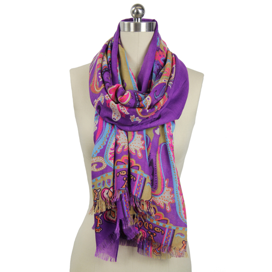 مجموعة من الوشاحات خفيفة و مزركشة متماشية مع فصل الربيع 632963361814%09In-Things-Paisley-Printed-Wrap-Purple