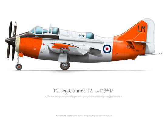 Fairey Gannet AS.4 (avión embarcado turbohélicepara la alerta temprana antisubmarina  UK ) Fairey_Gannet_XG888_RAN_print