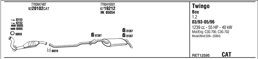 Echappement WALKER et sonde lambda NGK-Pierbug-Delphi 5ab75c0b5a3fc