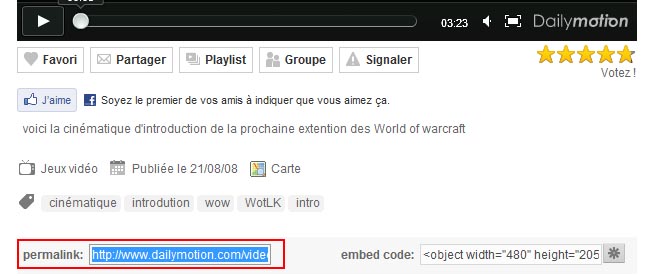 Comment poster une vidéo visible sur le forum, ou une animation flash ? Dailymotion