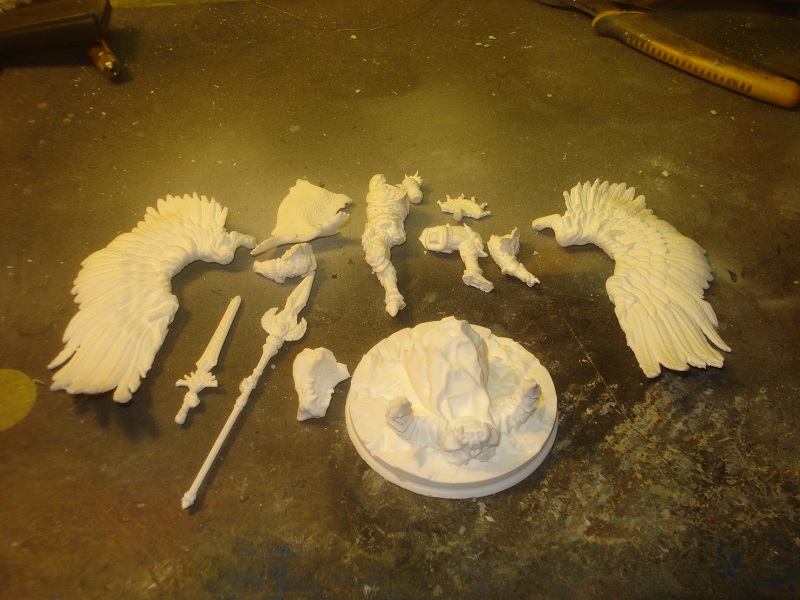 Angel Knight - 3D printad - 54mm fantasy figur AA_Michael_parts