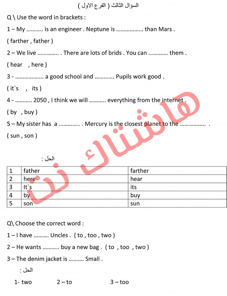   تلخيص كتاب مادة اللغة الانكليزية للصف السادس الابتدائي للعام  2019 8-6