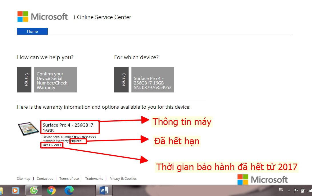 Kiểm tra bảo hành surface như thế nào? Y%203