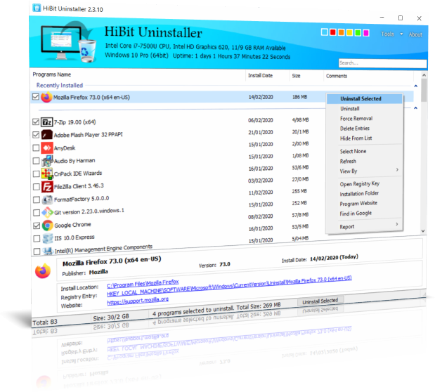 Hibit Uninstaller 2.3.50.100 UninstallerIndex