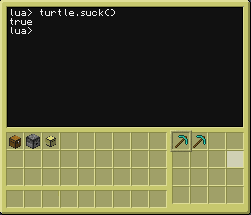 CC turtle.suck() 10