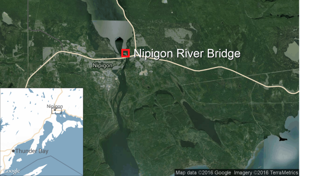 Ontario's Nipigon River bridge fails, severing Trans-Canada Highway  Map-of-nipigon-river-bridge