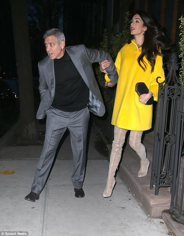 George and Amal Leaving House this evening (Friday 6 April) 4AE6B9CB00000578-0-image-a-33_1523062014777