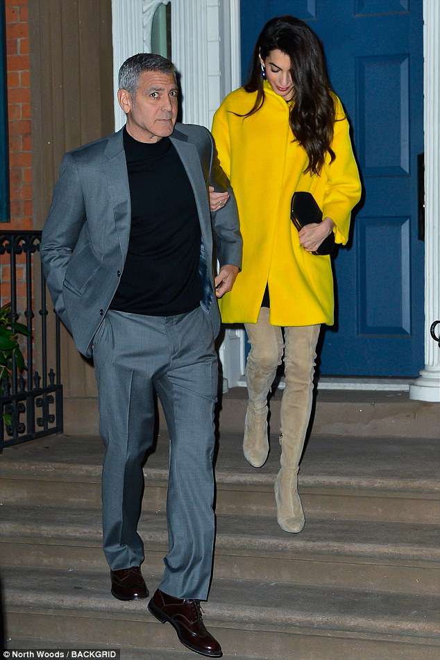 George and Amal Leaving House this evening (Friday 6 April) 4AE6DFF600000578-5588117-image-a-2_1523064248926